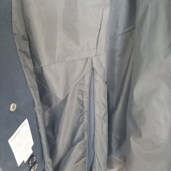 Men's London Fog Trench Coat Size 40 Long Navy Blue - Picture 9 of 10